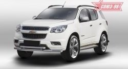 24 659 р. Защита переднего бампера двойная Souz-96 (d76/60)  Chevrolet Trailblazer  GM800 (2012-2016) дорестайлинг  с доставкой в г. Воронеж. Увеличить фотографию 1