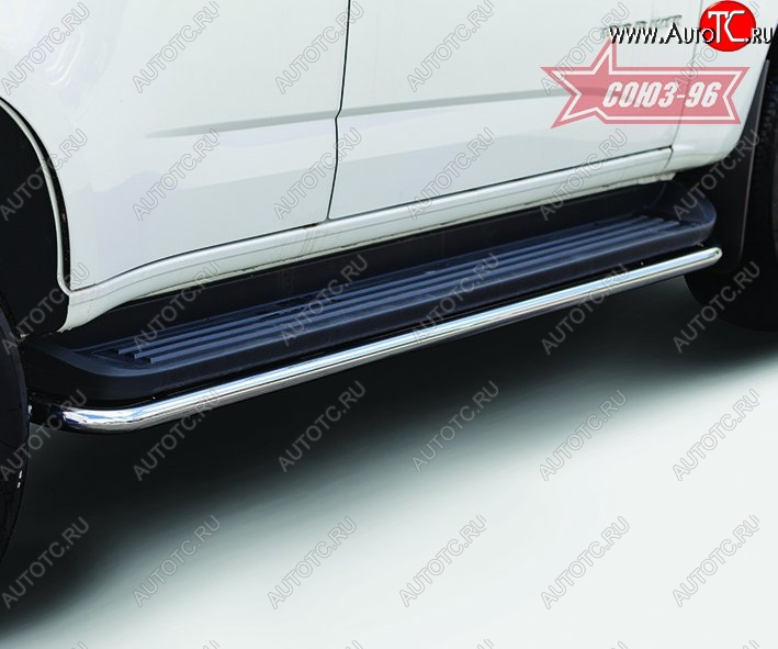 11 474 р. Защита штатных порогов Souz-96 (d42) Chevrolet Trailblazer GM800 дорестайлинг (2012-2016)  с доставкой в г. Воронеж