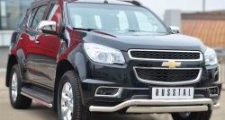 15 449 р. Защита порогов из круглой трубы диаметром 42 мм SLITKOFF Chevrolet Trailblazer GM800 дорестайлинг (2012-2016)  с доставкой в г. Воронеж. Увеличить фотографию 2