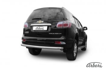 Защита заднего бампера Arbori (нержавейка, 1 труба d76 mm). Chevrolet Trailblazer  GM800 (2012-2016) дорестайлинг