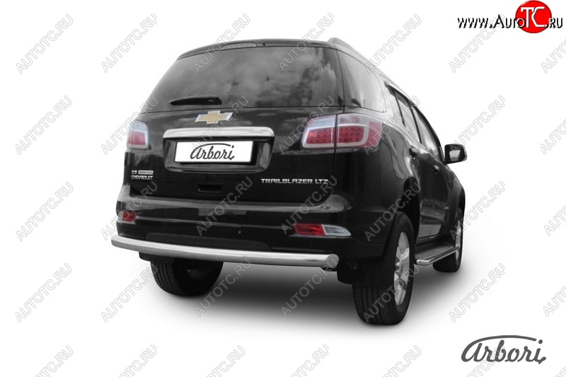 16 559 р. Защита заднего бампера Arbori (нержавейка, 1 труба d76 mm).  Chevrolet Trailblazer  GM800 (2012-2016) дорестайлинг  с доставкой в г. Воронеж