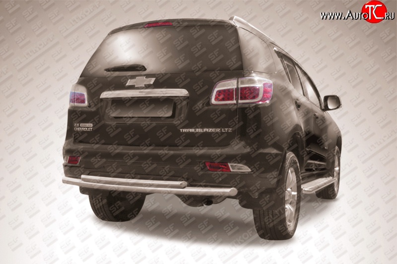 13 749 р. Двойная защита заднего бампера (d57 и 42 мм) Slitkoff  Chevrolet Trailblazer  GM800 (2012-2016) дорестайлинг (нержавейка полированная)  с доставкой в г. Воронеж