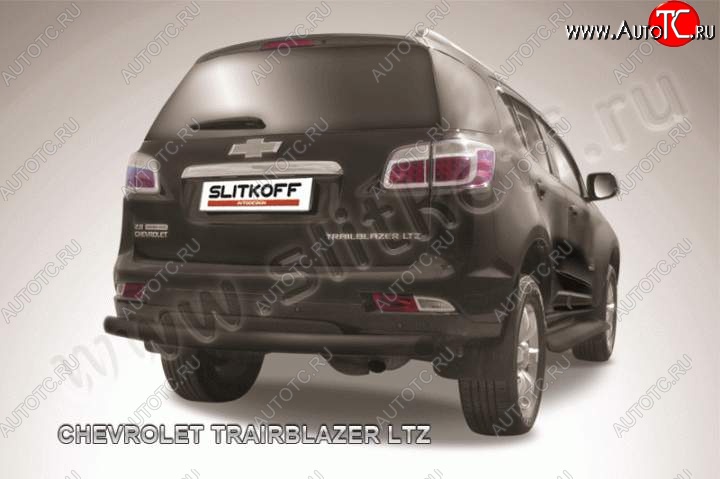 8 999 р. Защита заднего бампера из трубы d76 Slitkoff  Chevrolet Trailblazer  GM800 (2012-2016) дорестайлинг (Цвет: серебристый)  с доставкой в г. Воронеж