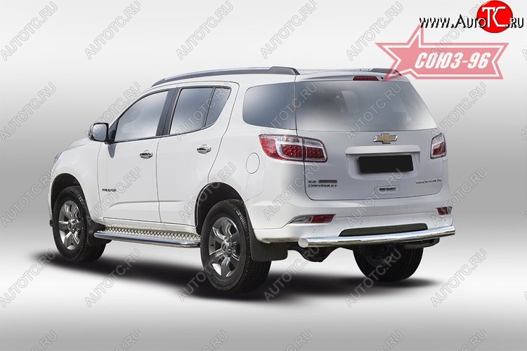 16 289 р. Защита заднего бампера Souz-96 (d76)  Chevrolet Trailblazer  GM800 (2012-2016) дорестайлинг  с доставкой в г. Воронеж