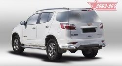 Защита заднего бампера из двойных боковых уголков Souz-96 (d76/42) Chevrolet Trailblazer  GM800 (2012-2016) дорестайлинг