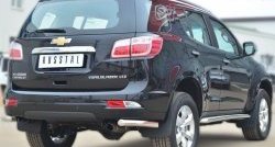 18 599 р. Защита заднего бампера (Ø63 мм уголки, нержавейка) SLITKOFF  Chevrolet Trailblazer  GM800 (2012-2016) дорестайлинг  с доставкой в г. Воронеж. Увеличить фотографию 4