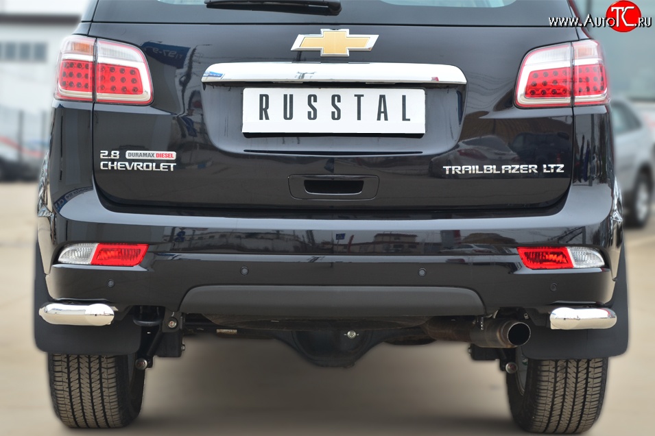 18 599 р. Защита заднего бампера (Ø63 мм уголки, нержавейка) SLITKOFF  Chevrolet Trailblazer  GM800 (2012-2016) дорестайлинг  с доставкой в г. Воронеж