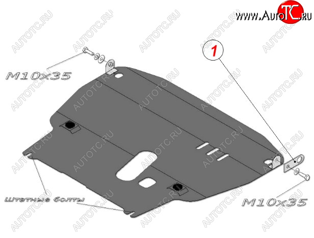 4 499 р. Защита картера двигателя и КПП (большая, V-1,4) Alfeco  Chevrolet Aveo  T250 (2006-2011) седан рестайлинг, хэтчбек 5 дв рестайлинг (Сталь 2 мм)  с доставкой в г. Воронеж