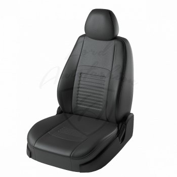 Чехлы для сидений Lord Autofashion Турин (экокожа) Chevrolet Aveo T200 седан (2003-2008) (Чёрный, вставка чёрная)