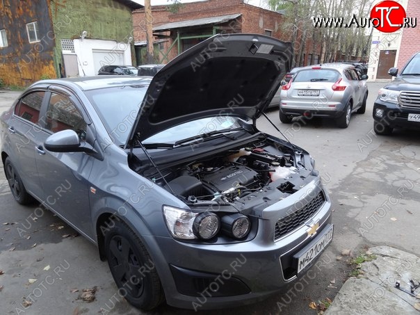 2 049 р. Упоры капота Russtal Chevrolet Aveo T300 седан (2011-2015)  с доставкой в г. Воронеж