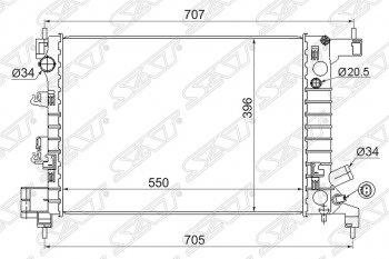 5 549 р. Радиатор двигателя SAT (трубчатый, 1.2/1.4, МКПП)  Chevrolet Aveo  T300 (2011-2015), Chevrolet Captiva (2011-2016), Ravon R4 (2016-2020)  с доставкой в г. Воронеж. Увеличить фотографию 1