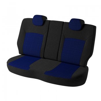 7 849 р. Чехлы для сидений Lord Autofashion Дублин (жаккард)  Chevrolet Aveo  T300 (2011-2015) седан, хэтчбек (Черный, вставка Рогожка (синий))  с доставкой в г. Воронеж. Увеличить фотографию 2