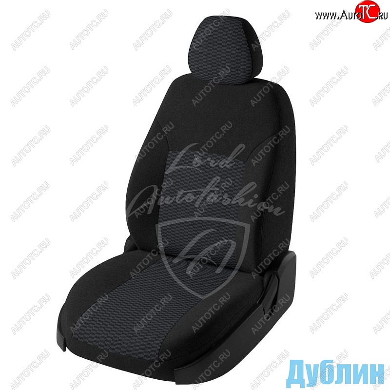7 849 р. Чехлы для сидений Lord Autofashion Дублин (жаккард)  Chevrolet Aveo ( T200,  T250) (2002-2011) хэтчбек 5 дв, хэтчбек 5 дв рестайлинг (Черный, вставка Прямоугольник черный)  с доставкой в г. Воронеж