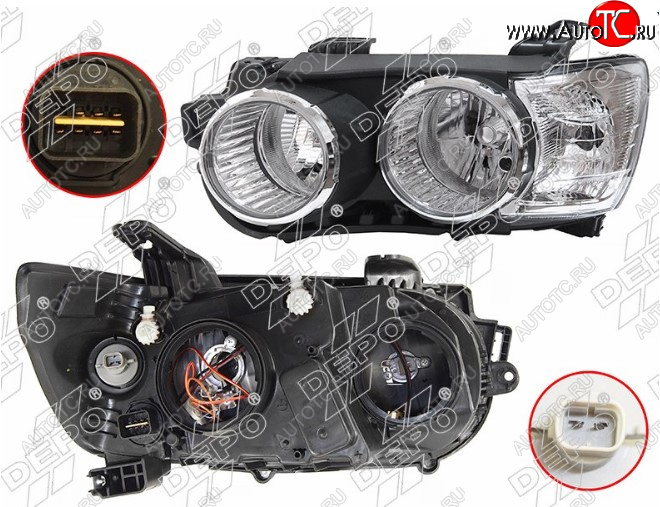 4 999 р. Левая передняя фара DEPO (хром) Chevrolet Aveo T300 седан (2011-2015)  с доставкой в г. Воронеж