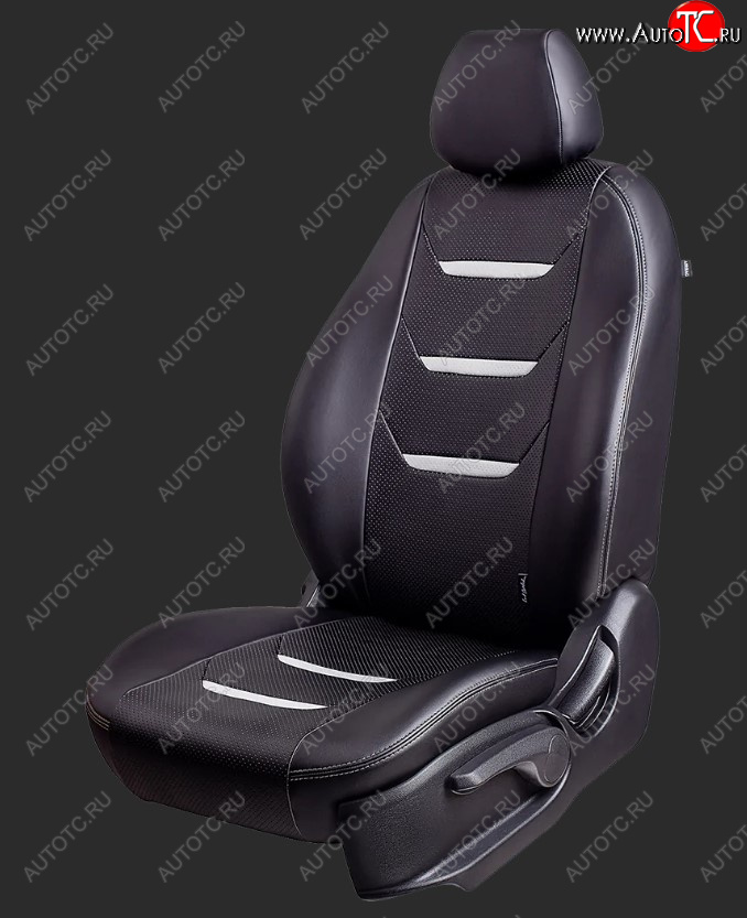 10 299 р. Чехлы для сидений Lord Autofashion Турин 2 (экокожа, спинка 60/40, 2 Г-образных подголовника)  Chevrolet Aveo  T300 (2011-2015) седан, хэтчбек (Черный/Черный/Белый/Белый)  с доставкой в г. Воронеж