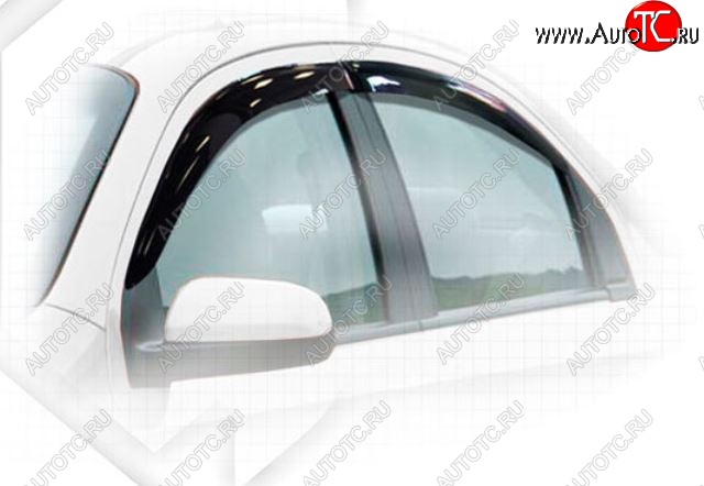 2 199 р. Дефлектора окон CA-Plastiс Chevrolet Aveo T250 седан рестайлинг (2006-2011) (Classic полупрозрачный, Без хром.молдинга)  с доставкой в г. Воронеж