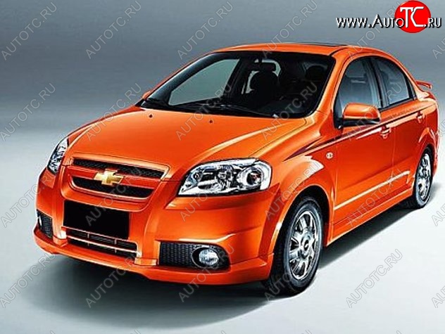 4 499 р. Накладка на передний бампер CT Chevrolet Aveo T250 седан рестайлинг (2006-2011) (Неокрашенная)  с доставкой в г. Воронеж