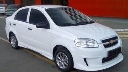4 599 р. Пороги накладки CT Chevrolet Aveo T250 седан рестайлинг (2006-2011) (Неокрашенные)  с доставкой в г. Воронеж. Увеличить фотографию 2