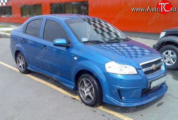 4 599 р. Пороги накладки CT Chevrolet Aveo T250 седан рестайлинг (2006-2011) (Неокрашенные)  с доставкой в г. Воронеж