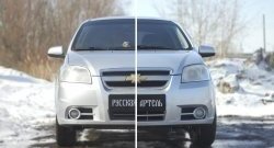 1 099 р. Защитная сетка решетки переднего бампера RA  Chevrolet Aveo  T250 (2006-2011) седан рестайлинг  с доставкой в г. Воронеж. Увеличить фотографию 2