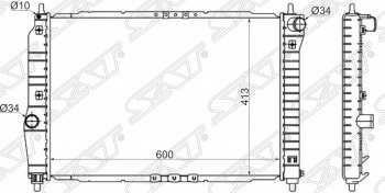 Радиатор двигателя SAT (трубчатый, 1.4, МКПП) Daewoo Kalos (2002-2008)