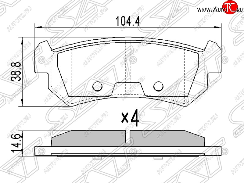 599 р. Колодки тормозные SAT (задние) Chevrolet Lacetti седан (2002-2013)  с доставкой в г. Воронеж