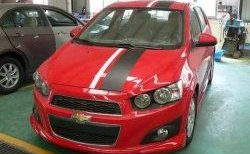 3 699 р. Накладка на передний бампер CT Chevrolet Aveo T300 седан (2011-2015) (Неокрашенная)  с доставкой в г. Воронеж. Увеличить фотографию 2