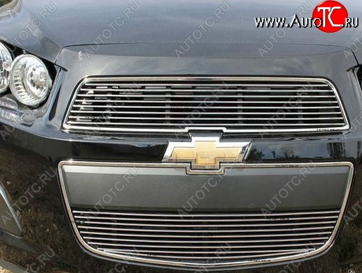 5 499 р. Декоративные вставки решетки радиатора и переднего бампера CT Chevrolet Aveo T300 седан (2011-2015) (Неокрашенная)  с доставкой в г. Воронеж