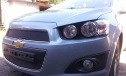 1 469 р. Нижняя сетка на бампер Russtal (черная) Chevrolet Aveo T300 седан (2011-2015)  с доставкой в г. Воронеж. Увеличить фотографию 3