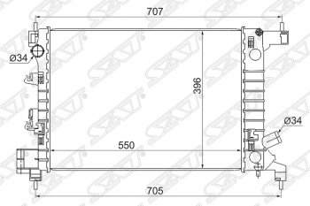 5 799 р. Радиатор двигателя SAT (пластинчатый, 1.2/1.4, МКПП)  Chevrolet Aveo  T300 (2011-2015), Chevrolet Captiva (2011-2016), Ravon R4 (2016-2020)  с доставкой в г. Воронеж. Увеличить фотографию 1