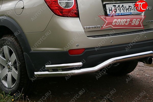 12 419 р. Двойная защита заднего бампера Souz-96 (d60/42) Chevrolet Captiva  дорестайлинг (2006-2011)  с доставкой в г. Воронеж