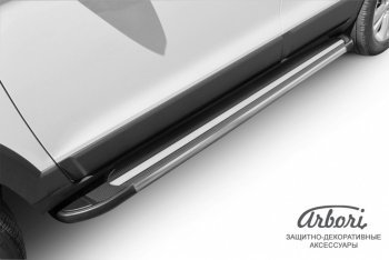 12 509 р. Порожки для ног Arbori Luxe Black Chevrolet Captiva 2-ой рестайлинг (2013-2016)  с доставкой в г. Воронеж. Увеличить фотографию 2
