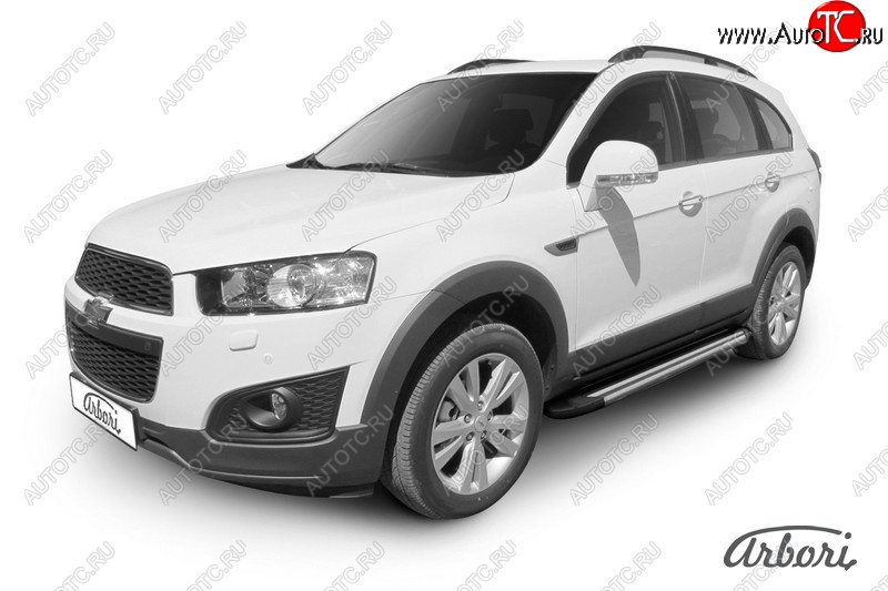 12 509 р. Порожки для ног Arbori Luxe Black Chevrolet Captiva 2-ой рестайлинг (2013-2016)  с доставкой в г. Воронеж
