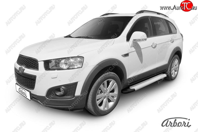 10 979 р. Порожки для ног Arbori Optima Silver  Chevrolet Captiva (2013-2016) 2-ой рестайлинг  с доставкой в г. Воронеж