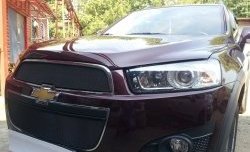 3 189 р. Сетка на бампер Russtal (черная) Chevrolet Captiva  дорестайлинг (2006-2011)  с доставкой в г. Воронеж. Увеличить фотографию 2