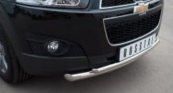 18 399 р. Защита переднего бампера (2 трубыØ63 и 42 мм, нержавейка) SLITKOFF Chevrolet Captiva  дорестайлинг (2006-2011)  с доставкой в г. Воронеж. Увеличить фотографию 2