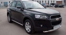 18 399 р. Защита переднего бампера (2 трубыØ63 и 42 мм, нержавейка) SLITKOFF Chevrolet Captiva  дорестайлинг (2006-2011)  с доставкой в г. Воронеж. Увеличить фотографию 4