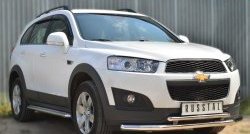 18 399 р. Защита переднего бампера (2 трубыØ63 и 42 мм, нержавейка) SLITKOFF  Chevrolet Captiva (2013-2016) 2-ой рестайлинг  с доставкой в г. Воронеж. Увеличить фотографию 4