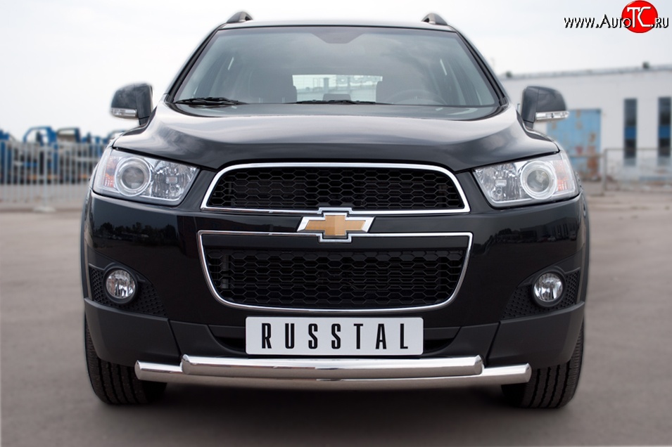 18 799 р. Защита переднего бампера (2 трубыØ63 мм, нержавейка) SLITKOFF  Chevrolet Captiva (2011-2013) 1-ый рестайлинг  с доставкой в г. Воронеж