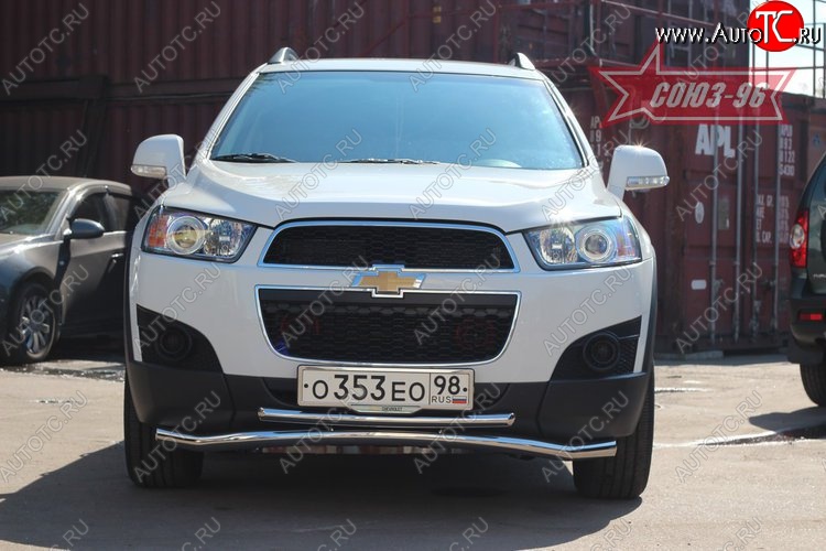 22 679 р. Защита переднего бампера одинарная Souz-96 Premium (d60/42) Chevrolet Captiva 1-ый рестайлинг (2011-2013)  с доставкой в г. Воронеж