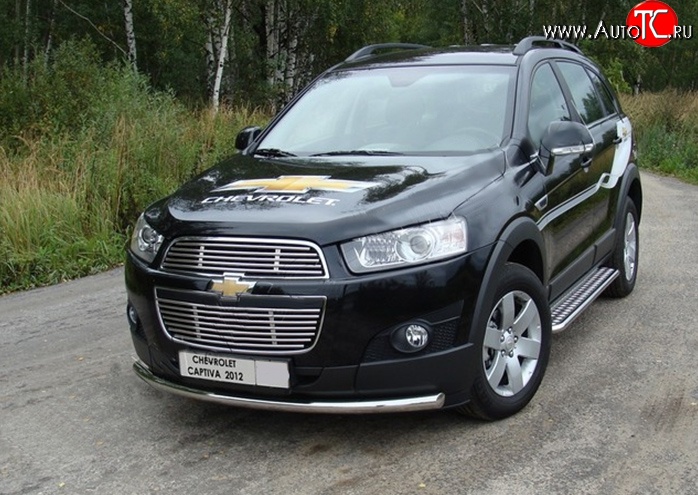 11 899 р. Защита переднего бампера d63.5 мм Металл Дизайн  Chevrolet Captiva (2011-2013) 1-ый рестайлинг (полированная нержавейка)  с доставкой в г. Воронеж