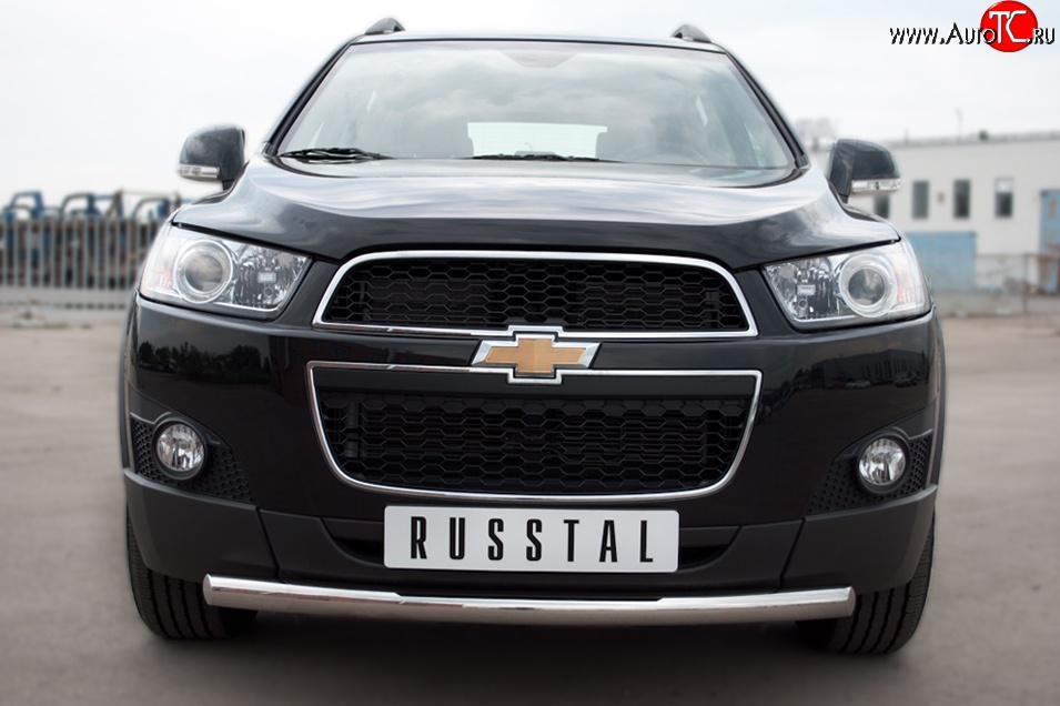 15 349 р. Одинарная защита переднего бампера диаметром 63 мм SLITKOFF Chevrolet Captiva 1-ый рестайлинг (2011-2013)  с доставкой в г. Воронеж