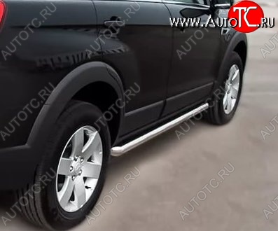 13 299 р. Защита порогов из круглой трубы диаметром 63 мм Russtal Chevrolet Captiva 1-ый рестайлинг (2011-2013)  с доставкой в г. Воронеж