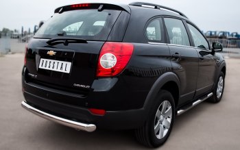 15 599 р. Защита порогов из трубы d76 мм с пластиковыми вставками для ног Russtal v3 Chevrolet Captiva 1-ый рестайлинг (2011-2013)  с доставкой в г. Воронеж. Увеличить фотографию 2