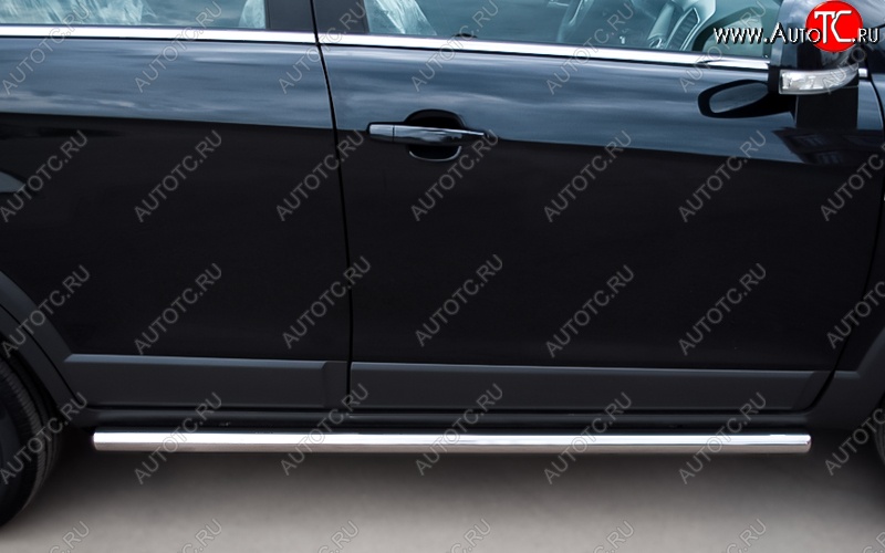 13 299 р. Защита порогов из круглой трубы d63 мм Russtal v3 Chevrolet Captiva 1-ый рестайлинг (2011-2013)  с доставкой в г. Воронеж