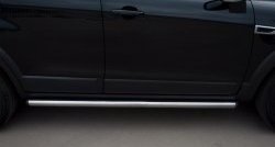 52 999 р. Защита порогов из круглой трубы диаметром 63 мм Russtal Chevrolet Captiva 1-ый рестайлинг (2011-2013) (Защита порогов с со скосами на торцах (вариант 1))  с доставкой в г. Воронеж. Увеличить фотографию 7