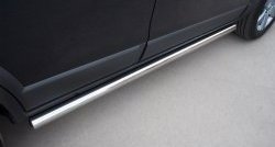 52 999 р. Защита порогов из круглой трубы диаметром 63 мм Russtal Chevrolet Captiva 1-ый рестайлинг (2011-2013) (Защита порогов с со скосами на торцах (вариант 1))  с доставкой в г. Воронеж. Увеличить фотографию 9