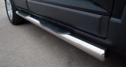 83 999 р. Защита порогов с пластиковыми вставками для ног из круглой трубы диаметром 76 мм Russtal Chevrolet Captiva 1-ый рестайлинг (2011-2013) (Защита порогов с со скосами на торцах (вариант 1))  с доставкой в г. Воронеж. Увеличить фотографию 10