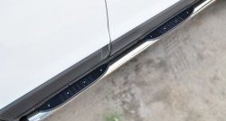 83 999 р. Защита порогов с пластиковыми вставками для ног из круглой трубы диаметром 76 мм (рестайлинг) Russtal Chevrolet Captiva 2-ой рестайлинг (2013-2016) (Защита порогов с со скосами на торцах (вариант 1))  с доставкой в г. Воронеж. Увеличить фотографию 5