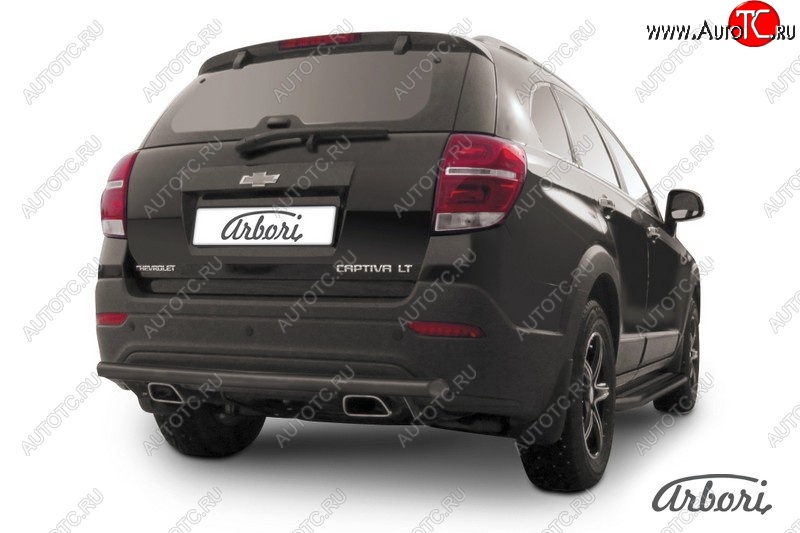 2 499 р. Защита заднего бампера Arbori (черная, 1 труба d57 mm).  Chevrolet Captiva (2013-2016) 2-ой рестайлинг  с доставкой в г. Воронеж
